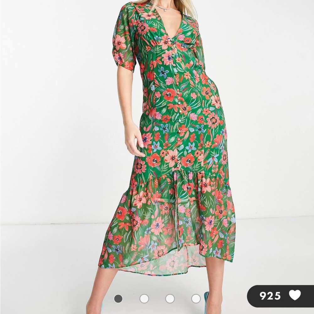 Asos hope & ivy drop hem midi tea dress